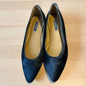 MARGAUX The Pointe Flats Calf Hair Black Ballet Slippers US 10 / 41 or 41.5